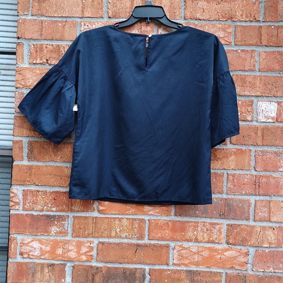 FOREVER 21 Rhinestone Jewel Bell Sleeve Blouse Top - Picture 8 of 10